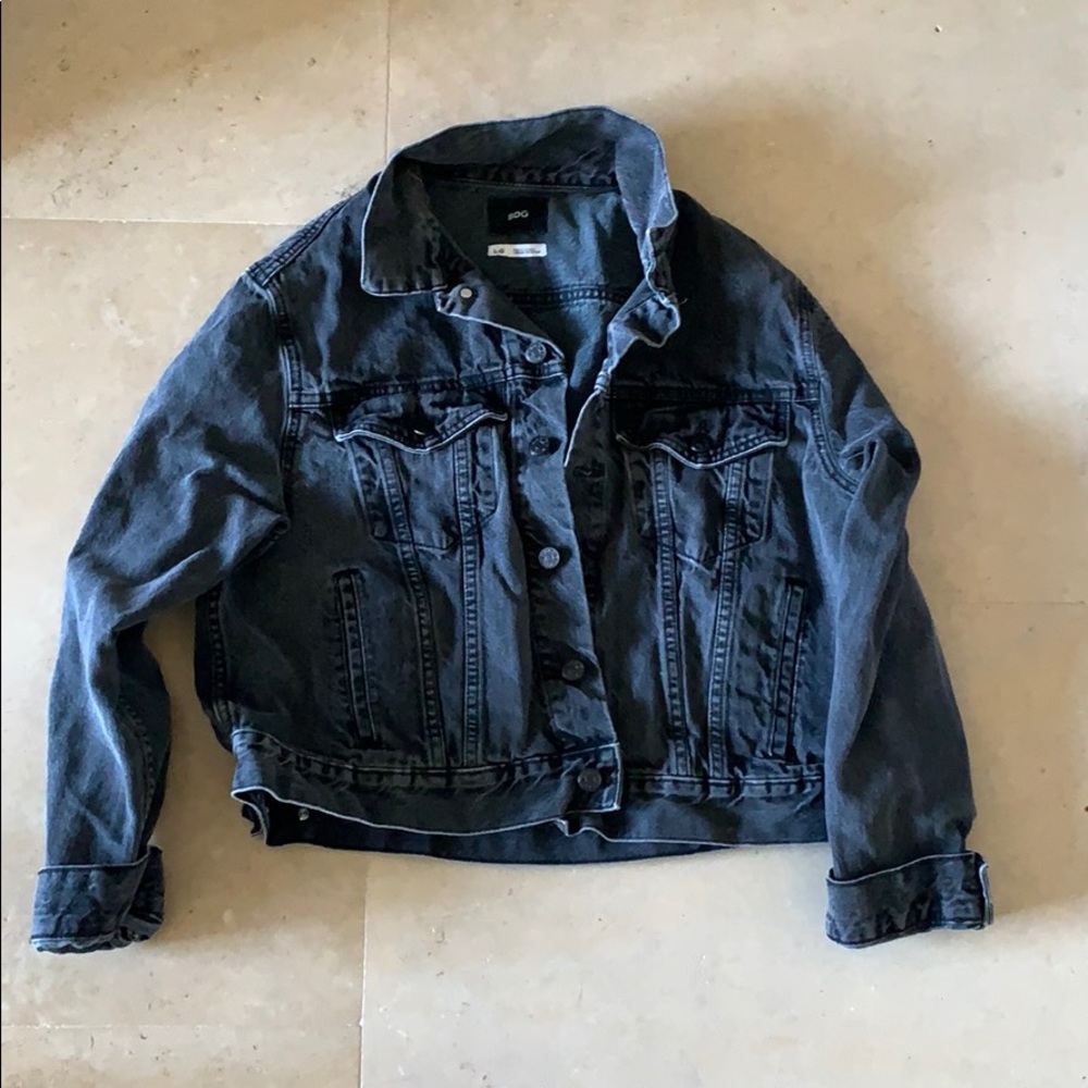 urban outfitters washed black denim jacket